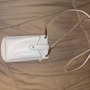 Brown and white wallet purse